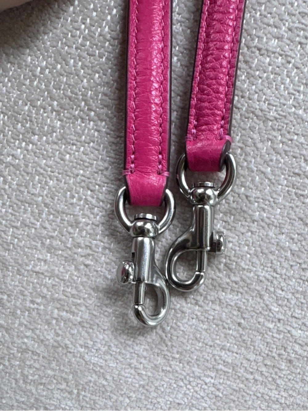 WORN ONCE - Coach “Teri” Hot Pink Leather Mini with Silver Chain & Crossbody - Picture 3 of 7